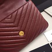 Forubags YSL MEDIUM COLLEGE BAG IN BURGUNDY MATELASSÉ LEATHE GOLD HARDWARE - 2