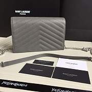 YSL SAINT LAURENT GRAY ENVELOPE CHAIN CLUTCH BAG - 2