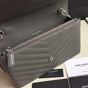 YSL SAINT LAURENT GRAY ENVELOPE CHAIN CLUTCH BAG - 5