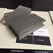 YSL SAINT LAURENT GRAY ENVELOPE CHAIN CLUTCH BAG - 6