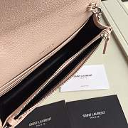 YSL SAINT LAURENT PINK ENVELOPE CHAIN CLUTCH BAG - 4