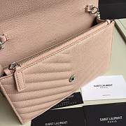 YSL SAINT LAURENT PINK ENVELOPE CHAIN CLUTCH BAG - 5