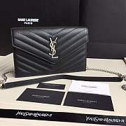 Forubags YSL SAINT LAURENT BLACK ENVELOPE CHAIN CLUTCH BAG - 1