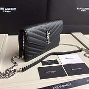 Forubags YSL SAINT LAURENT BLACK ENVELOPE CHAIN CLUTCH BAG - 2