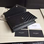 Forubags YSL SAINT LAURENT BLACK ENVELOPE CHAIN CLUTCH BAG - 3