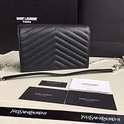 Forubags YSL SAINT LAURENT BLACK ENVELOPE CHAIN CLUTCH BAG - 6