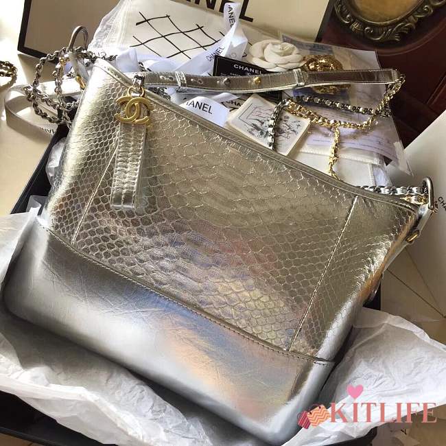 Forubags Chanel Gabrielle python Bag Silver - 1