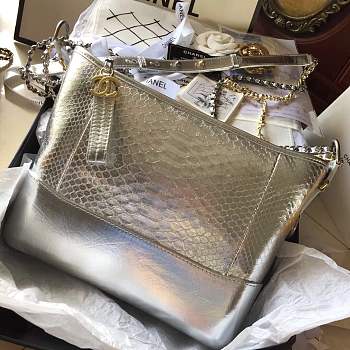 Forubags Chanel Gabrielle python Bag Silver