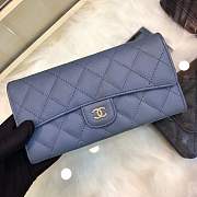 Chanel Wallet Caviar in Smoky blue With Gold Hardware - 1