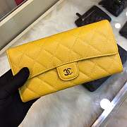 Forubags Chanel Wallet Caviar in Yellow With Gold Hardware - 1