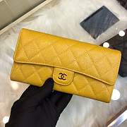 Forubags Chanel Wallet Caviar in Yellow With Gold Hardware - 4