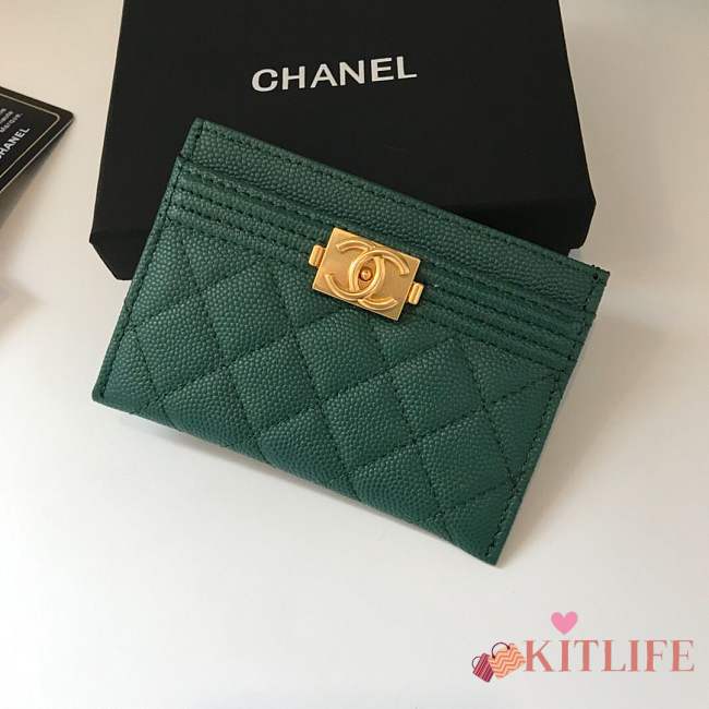 Forubags Chanel leboy Card Holder Dark Green 83341 - 1