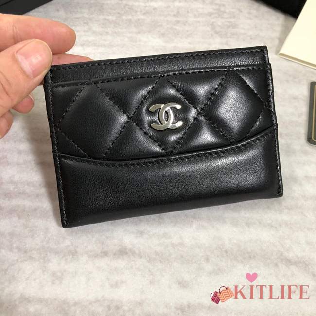 Forubags Chanel Card Holder Black Silver hardware A84386 - 1