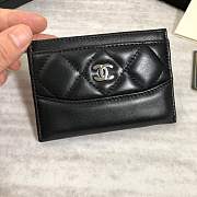 Forubags Chanel Card Holder Black Silver hardware A84386 - 1