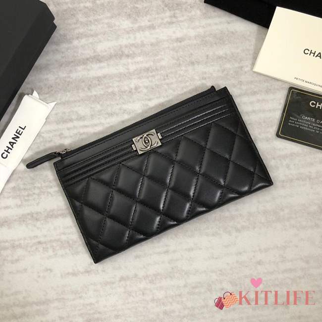Forubags Chanel Boy Black Silver hardware A81254  - 1