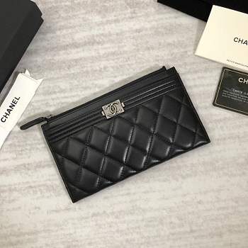 Forubags Chanel Boy Black Silver hardware A81254 