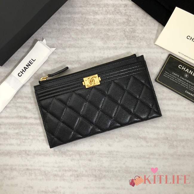 Forubags Chanel Boy Black Gold hardware A81254  - 1