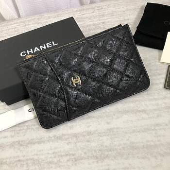 Forubags Chanel Clutch Black Gold hardware A84402