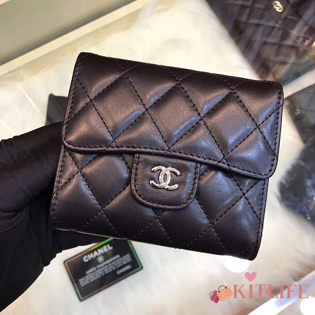 Forubags Chanel Wallet Black Silver hardware 82288 - 1