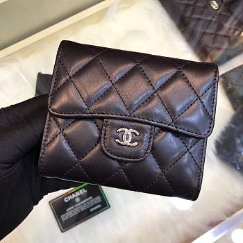 Forubags Chanel Wallet Black Silver hardware 82288