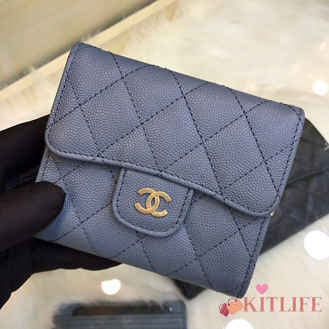 Forubags Chanel Wallet Smoky blue Gold hardware 82288 - 1