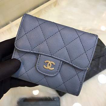 Forubags Chanel Wallet Smoky blue Gold hardware 82288