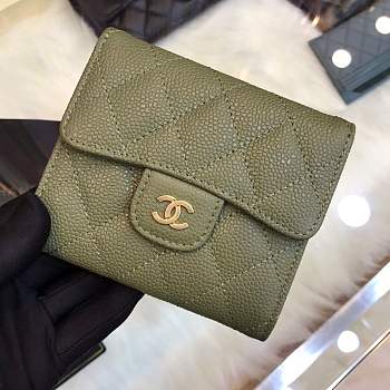 Forubags Chanel Wallet Surface green lining pink Gold hardware 82288