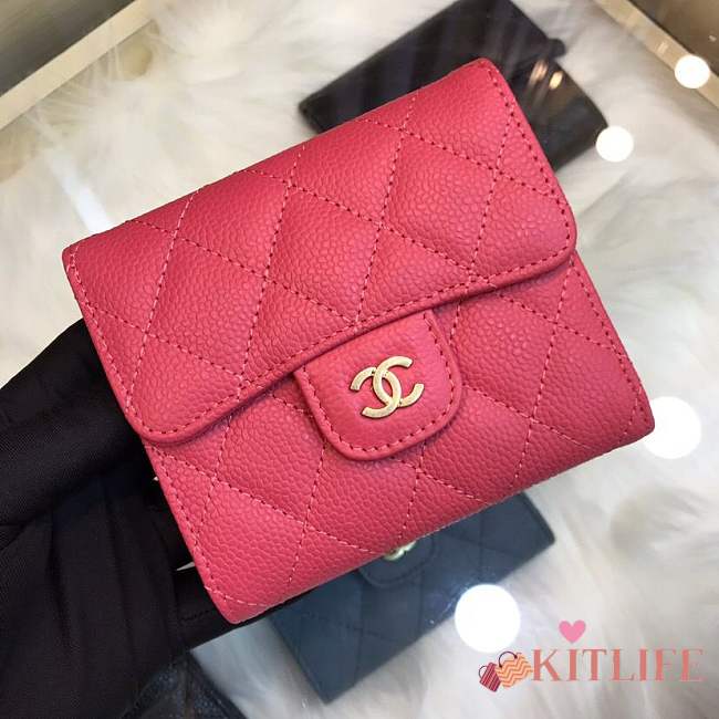 Forubags Chanel Wallet Surface red lining blue Gold hardware 82288 - 1