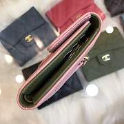 Forubags Chanel Wallet Pink Surface Green Lining Gold hardware 82288 - 4