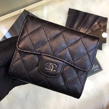 Chanel Wallet Black Silver hardware 82288