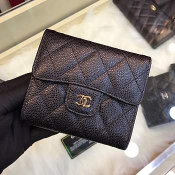 Chanel Wallet Black Gold hardware 82288