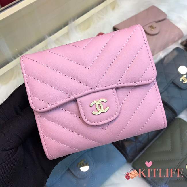 Forubags Chanel Wallet Cherry Pink Gold hardware  - 1