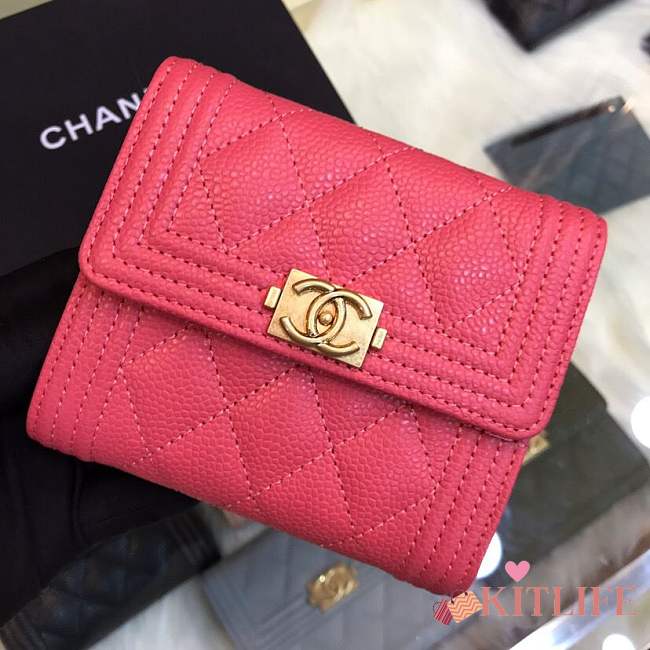 Forubags Chanel Wallet Rose surface blue lining 80734 - 1
