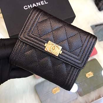 Forubags Chanel Wallet Black surface green lining 80734