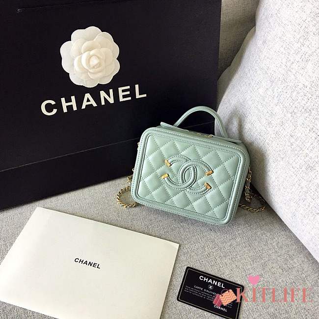 Forubags Chanel Cosmetic Bag Small Size in Mint color - 1