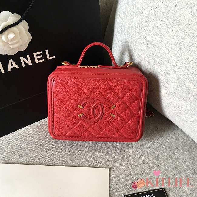 Forubags Chanel Cosmetic Bag Medium Size in Red - 1