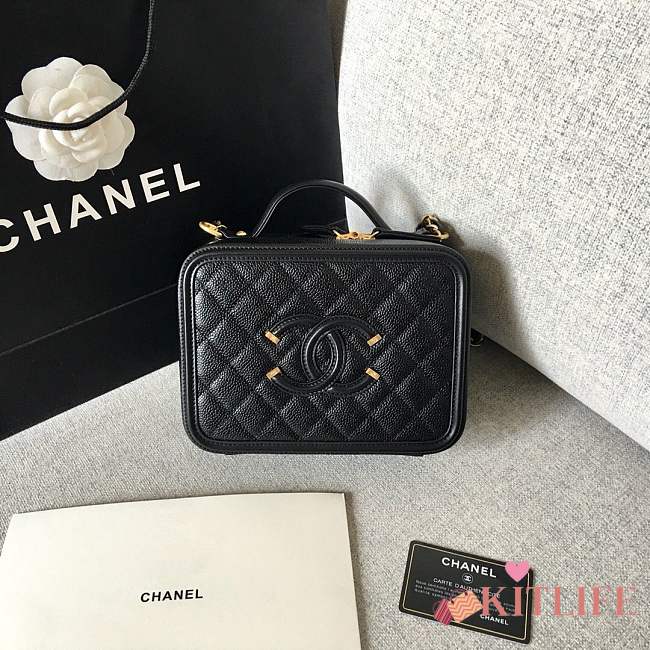 Forubags Chanel Cosmetic Bag Medium Size in Black - 1