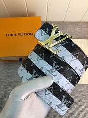 Forubags Louis Vuitton belt white&black gold buckle - 1