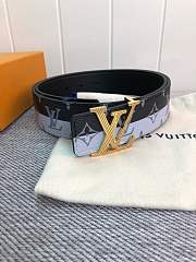 Forubags Louis Vuitton belt white&black gold buckle - 5