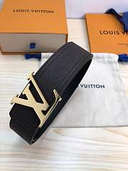 Forubags Louis Vuitton belt in black gold buckle - 5