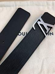 Forubags Louis Vuitton belt water ripple in black silver buckle - 4