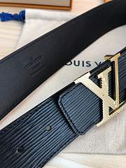 Forubags Louis Vuitton belt water ripple in black gold buckle - 5