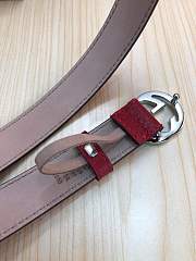 gucci belt red colour silver double G - 6