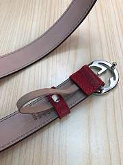 gucci belt red colour silver double G - 5