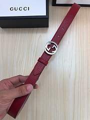 gucci belt red colour silver double G - 3
