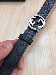 gucci belt black colour silver double G - 5