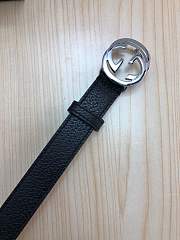 gucci belt black colour silver double G - 4