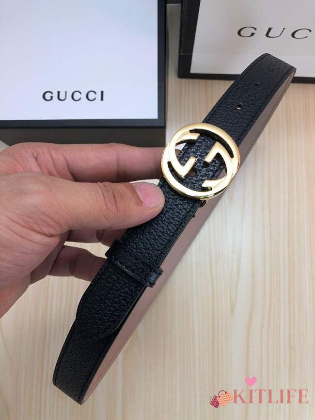 gucci belt black colour gold double G - 1
