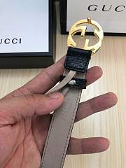 gucci belt black colour gold double G - 6