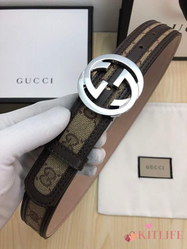 gucci belt silver GG - 1